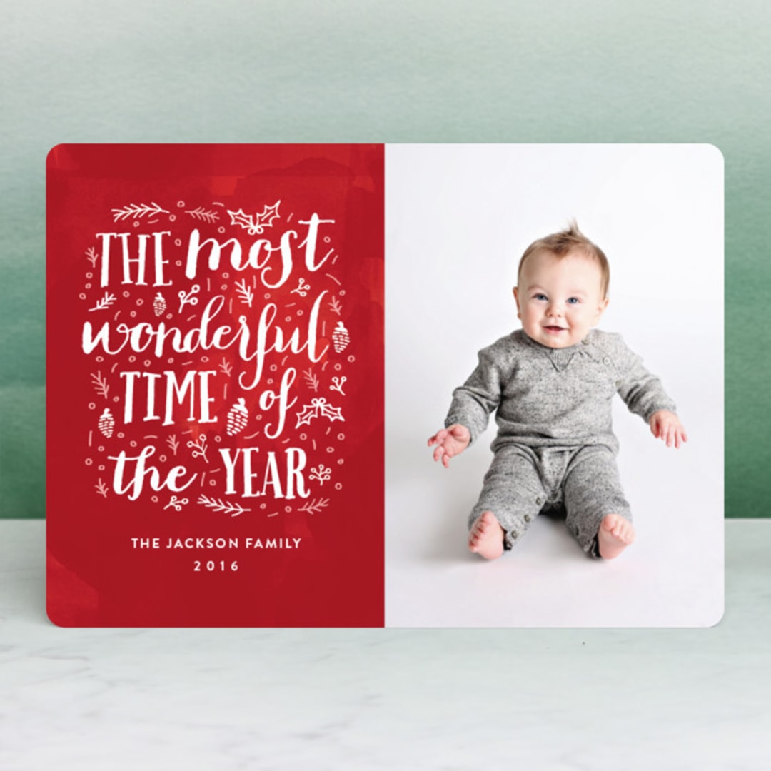 "The Most Wonderful Time of the Year" - Retired Holiday Cards in Cherry by iamtanya - Front