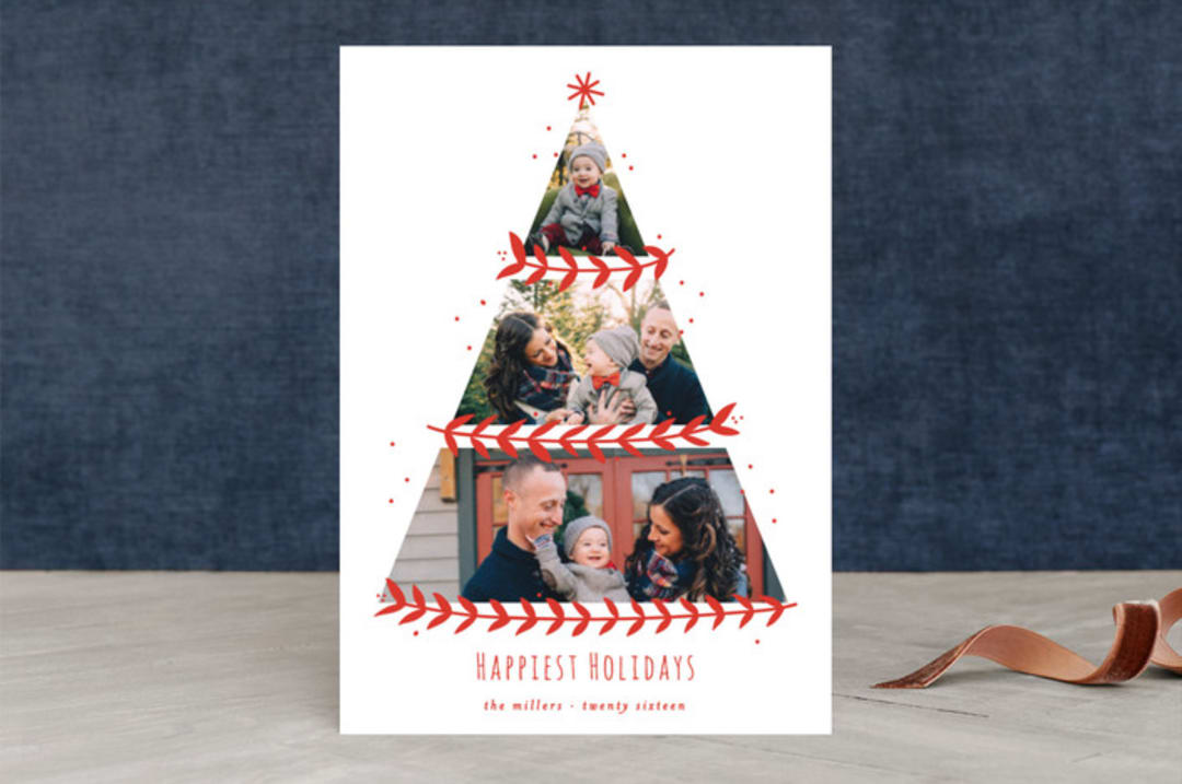 "Petit Leaf" - Retired Holiday Cards in Poppy by Bethan - Front