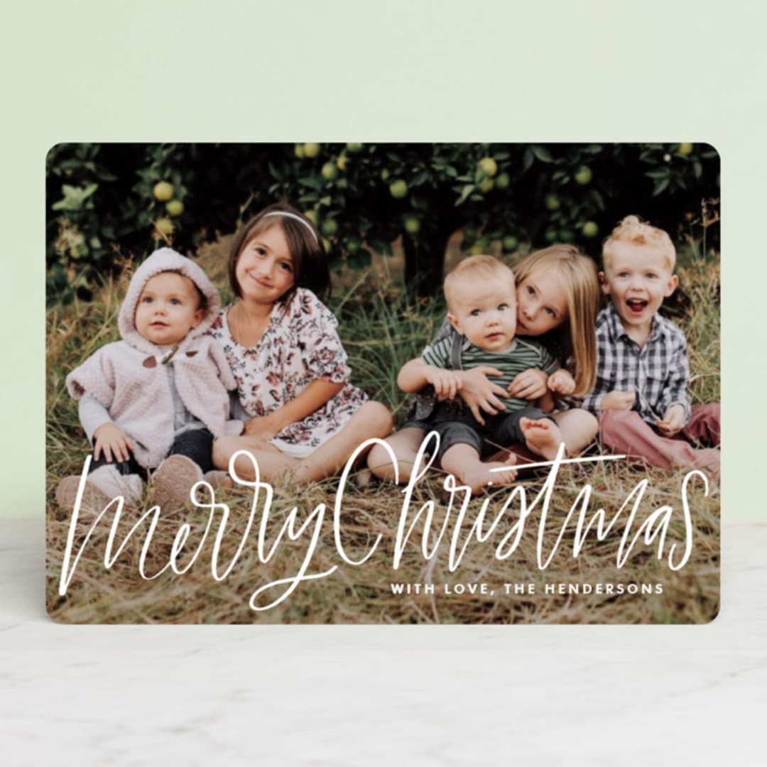 "Christmas Merriment" - Retired Holiday Cards in Snow by Kristen Magee - Front