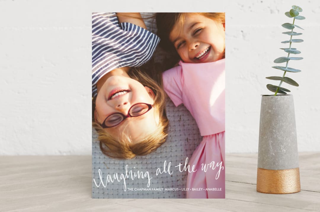 "Laughing All the Way" - Retired Holiday Cards in Frost by Rebecca Daublin - Front