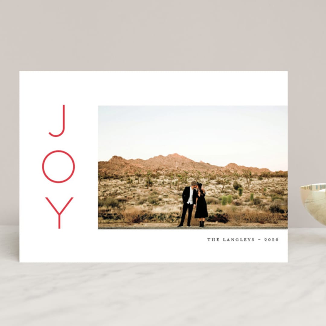 "Festive Joys" - Retired Holiday Cards in Candy Cane by Little Print Design - Front