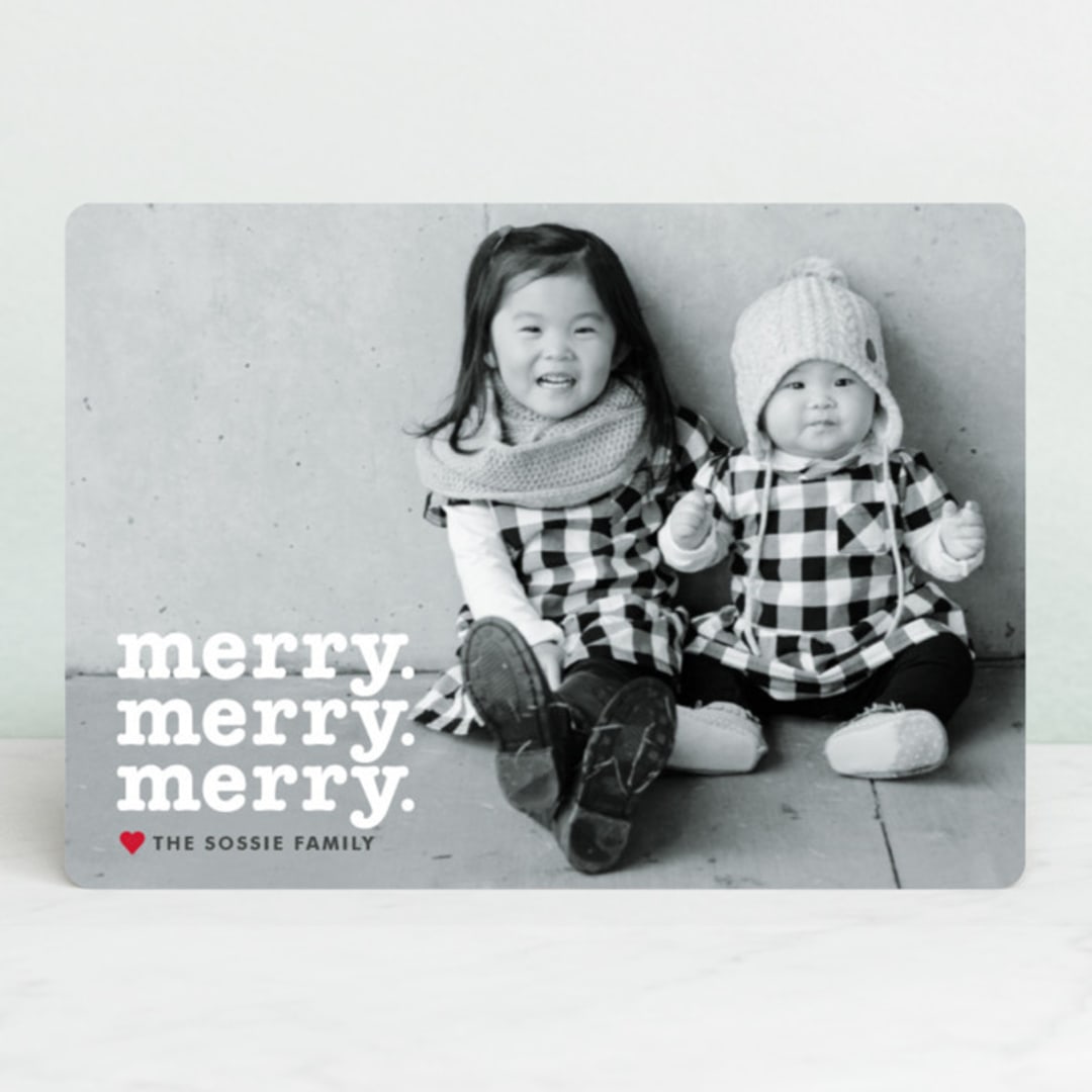 "Merry Times 3" - Retired Holiday Cards in Snowflake by Abby Munn - Front