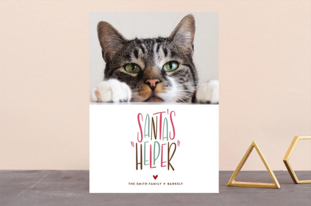 "Santa's Helper" - Retired Holiday Cards in Blitzen by Three Kisses Studio - Front