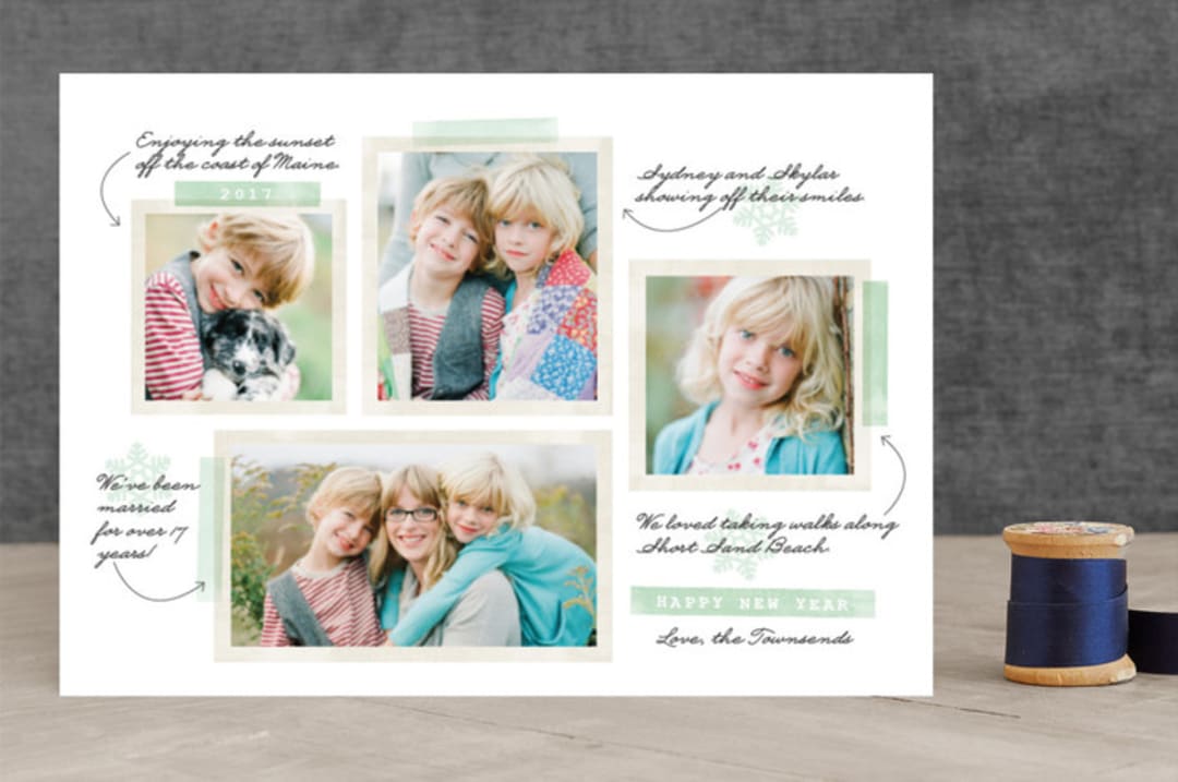 "Our Favorite Moments" - Retired Holiday Cards in Mint by Melissa Egan of Pistols - Front