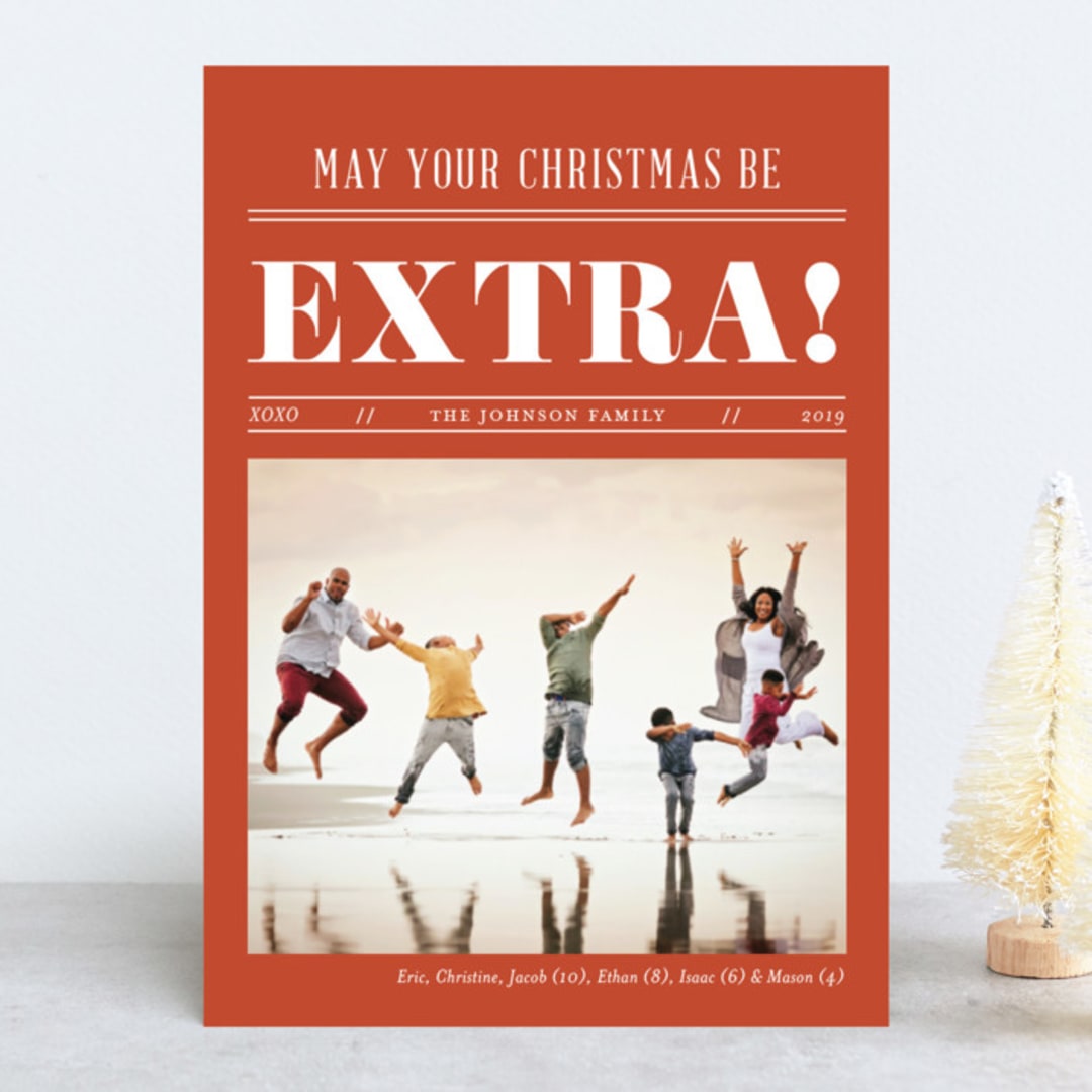 "Extra Extra" - Retired Holiday Cards in Berry by Tanya Lee of Frooted Design - Front