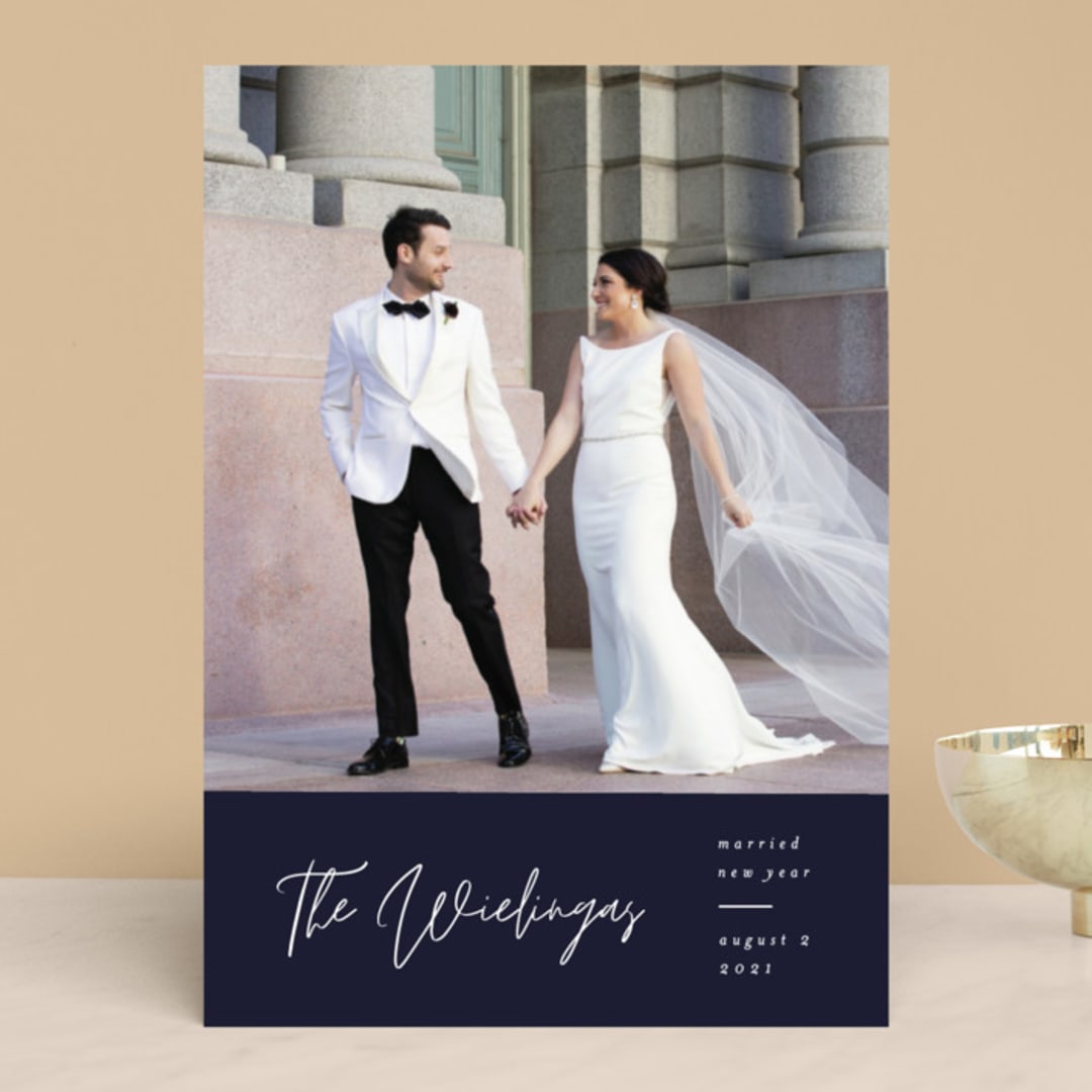 "Newly Married" - Retired Holiday Cards in Mountain by Pixel and Hank - Front