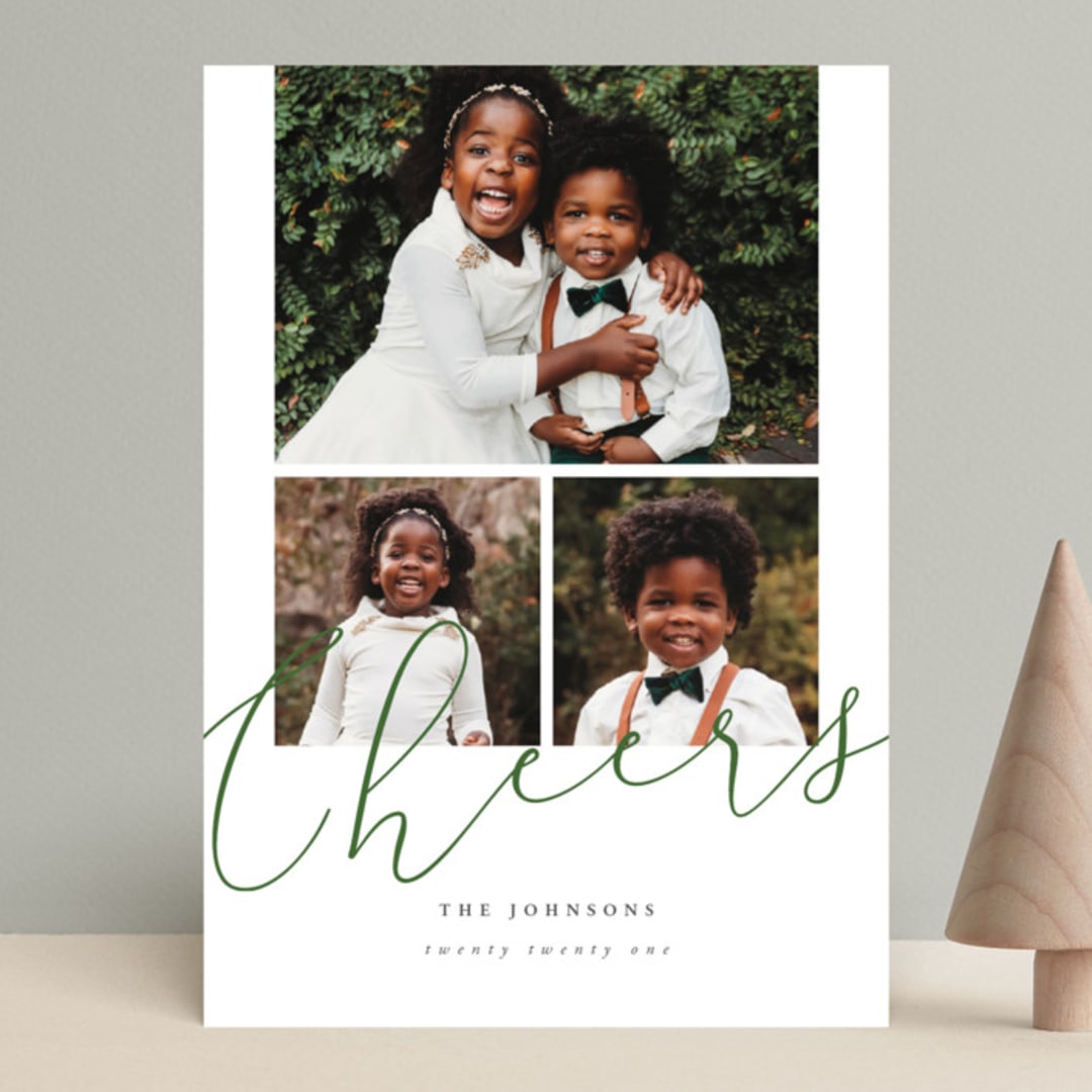 "simple script merry" - Retired Holiday Cards in Evergreen by Summer Winkelman - Front