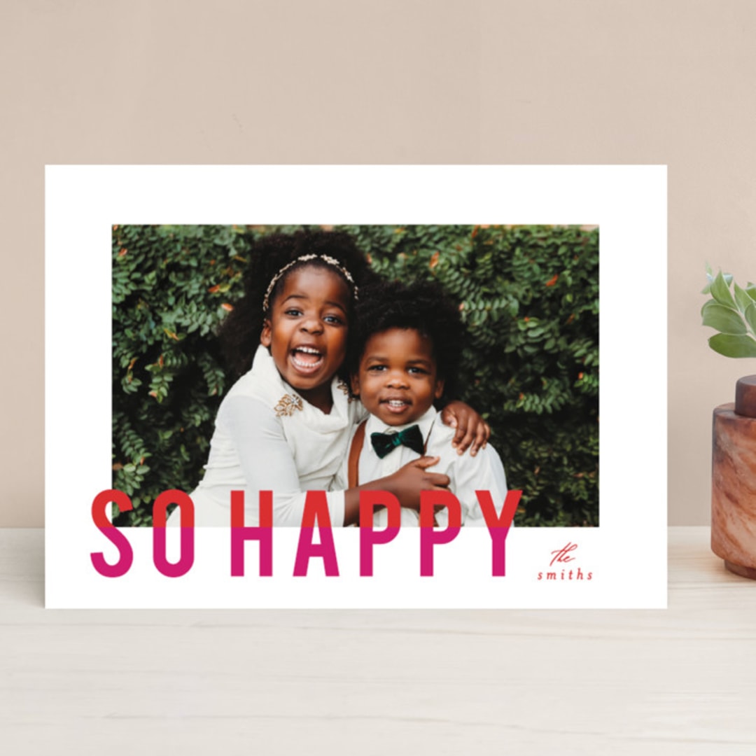 "joyful colorblock" - Retired Holiday Cards in Punchy by AK Graphics - Front