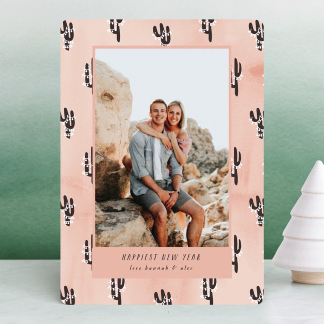 "warm and festive" - Retired Holiday Cards in Desert Peach by Kanika Mathur - Front