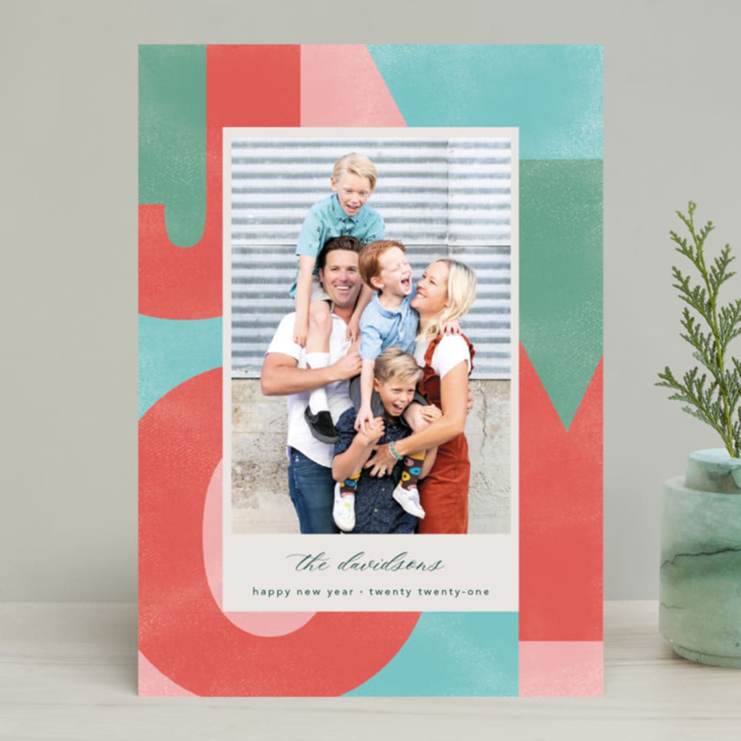 "A Block of Joy" - Retired Holiday Cards in Candy Apple by Erin Niehenke - Front