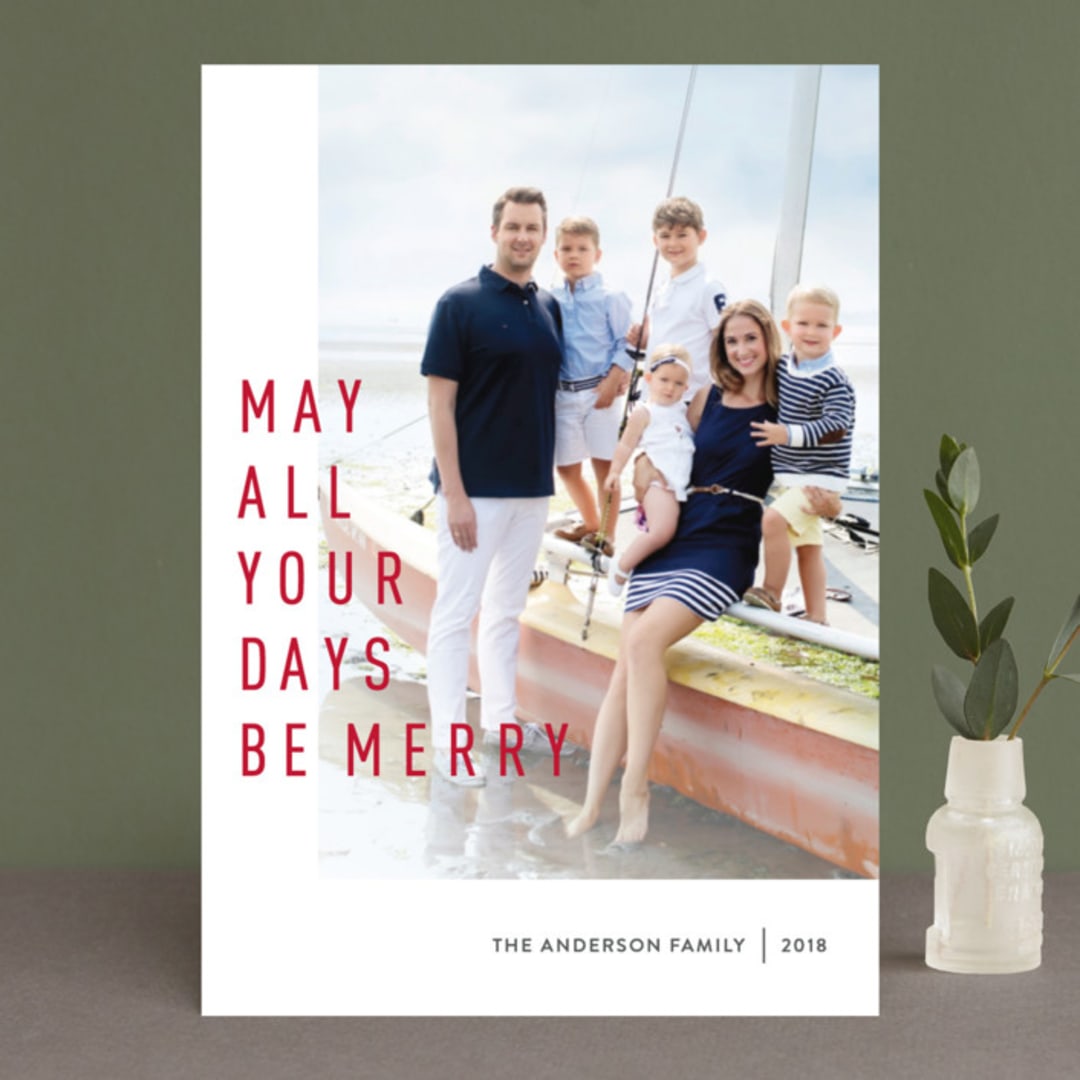 "May They Be Merry" - Retired Holiday Cards in Rudolph by Abby Munn - Front