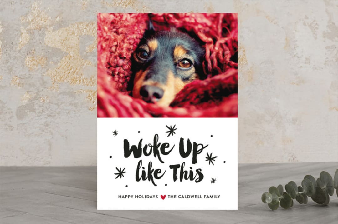 "Woke Up Like This" - Retired Holiday Cards in Noir by Joanne James - Front