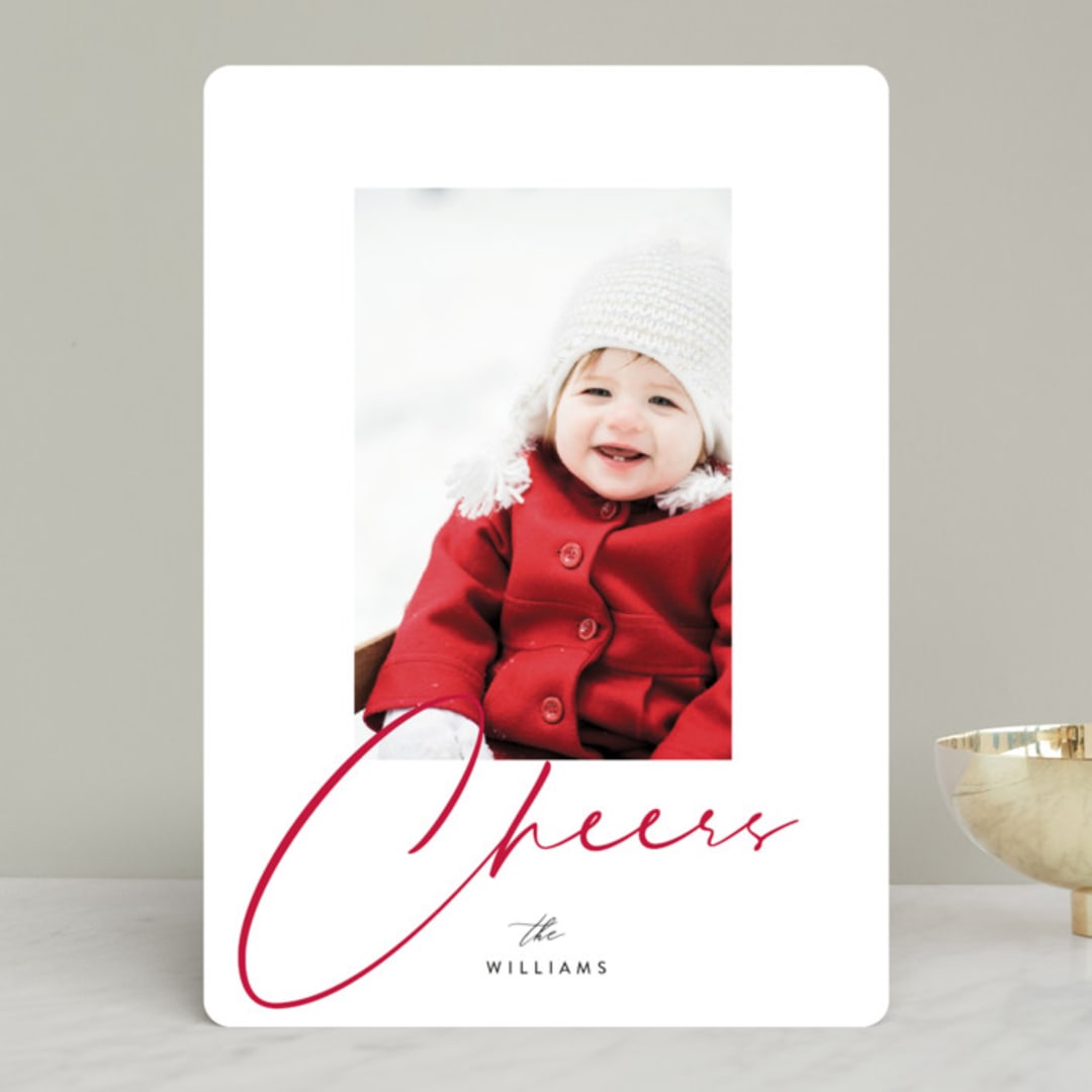 "a merry baby in red" - Retired Holiday Cards in Holly Berry by Benita Crandall - Front