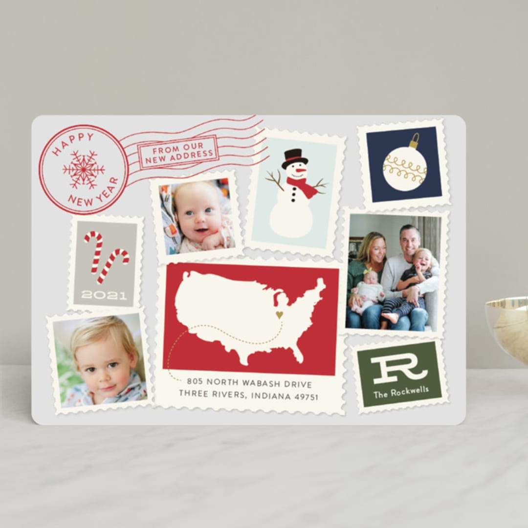 "Postmark" - Retired Holiday Cards in Fog by Sarah Brown - Front