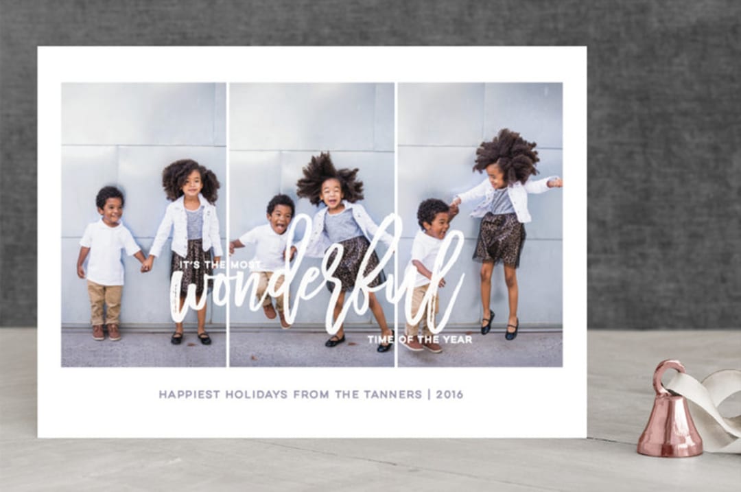 "Wonderful Time" - Retired Holiday Cards in Blue Slate by curiouszhi - Front