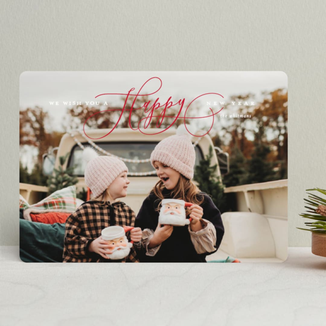 "Jubilantly" - Retired Holiday Cards in Ruby by Lauren Chism - Front