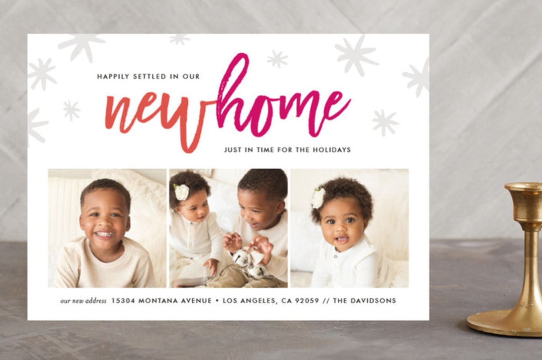 "in the nick of time" - Retired Holiday Cards in Bright Berry by Tanya Lee of Frooted Design - Front