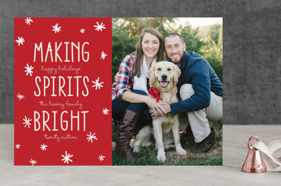 "Bright Snowflake Spirits" - Retired Holiday Cards in Candy Cane by Chasity Smith - Front