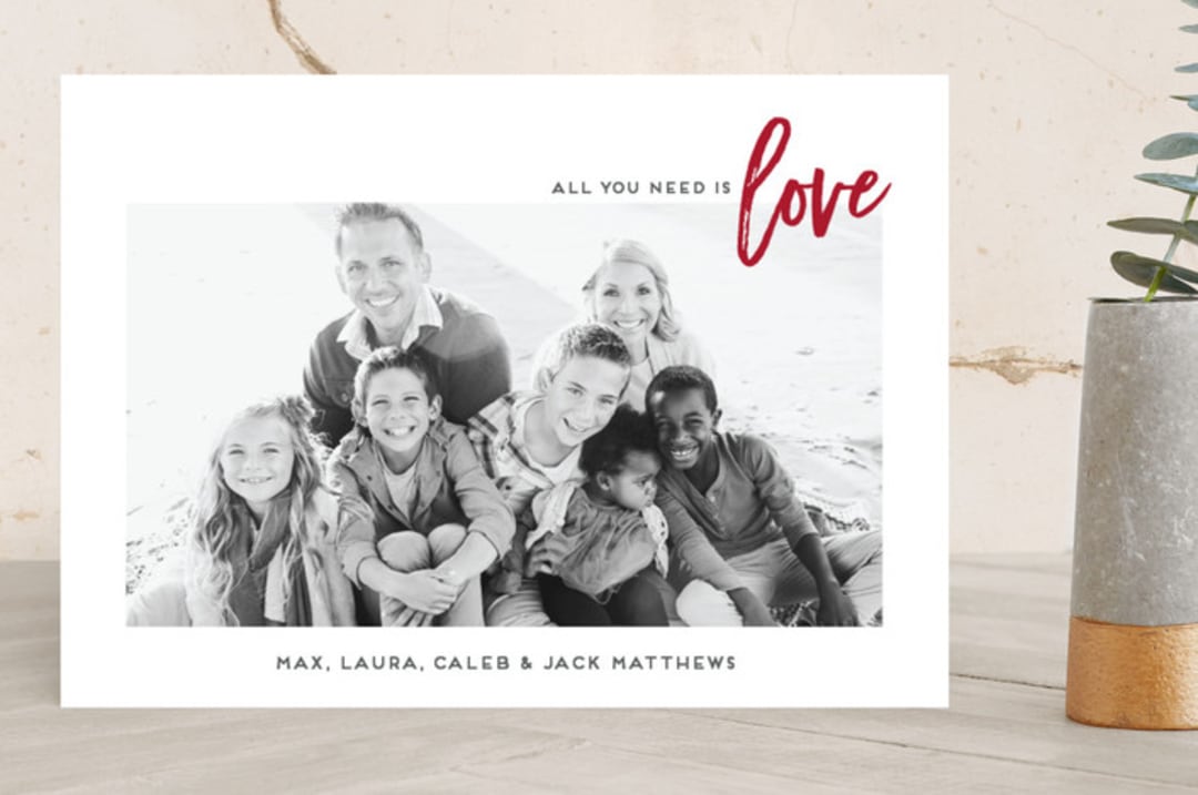 "All Love" - Retired Holiday Cards in Berry by Abby Munn - Front