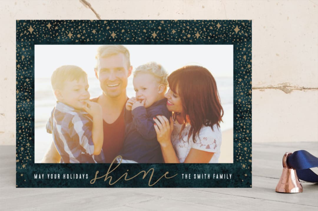 "Shine On" - Retired Holiday Cards in Night Sky by Leah Bisch - Front