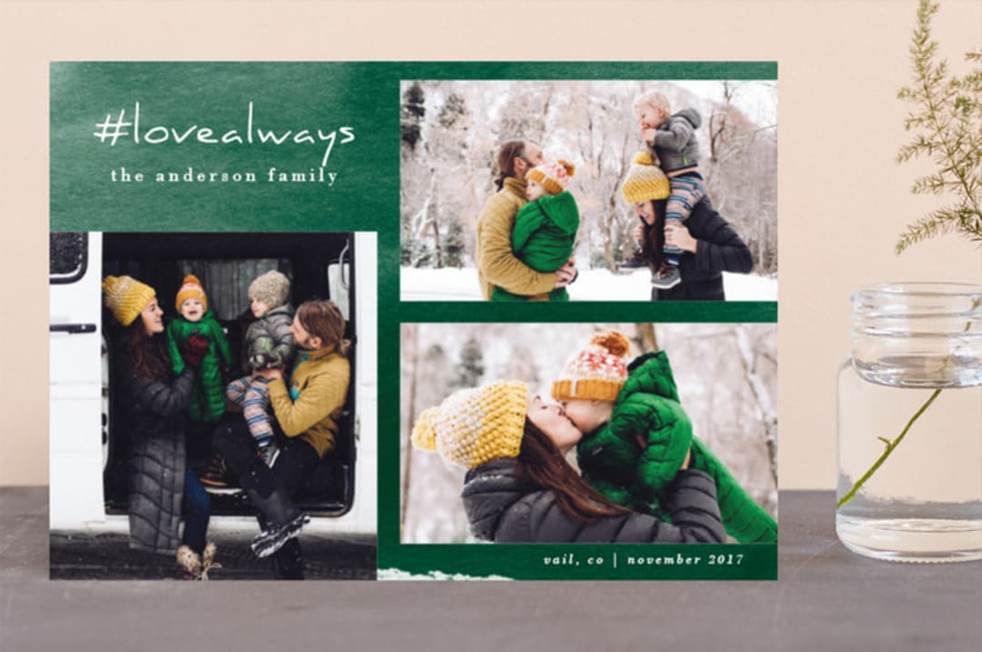 "Love Always" - Retired Holiday Cards in Pine by Carol Fazio - Front