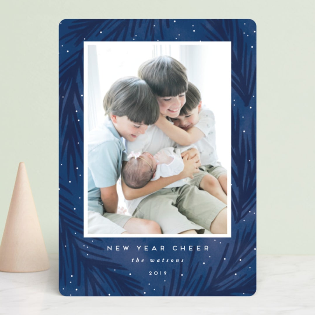 "tidings of love" - Retired Holiday Cards in Royal by Angela Garrick - Front
