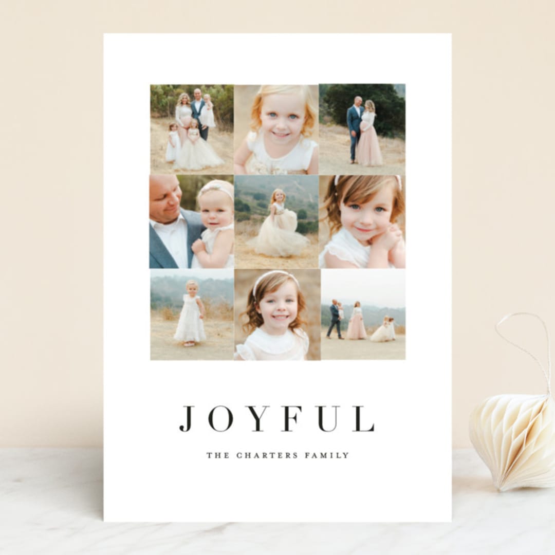 "Squared" - Retired Holiday Cards in Onyx by Genna Blackburn - Front