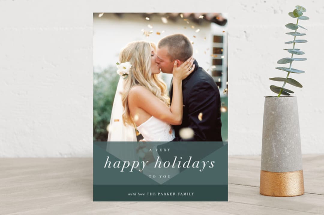 "Modern Angle Christmas" - Retired Holiday Cards in Evergreen by Heather Buchma - Front