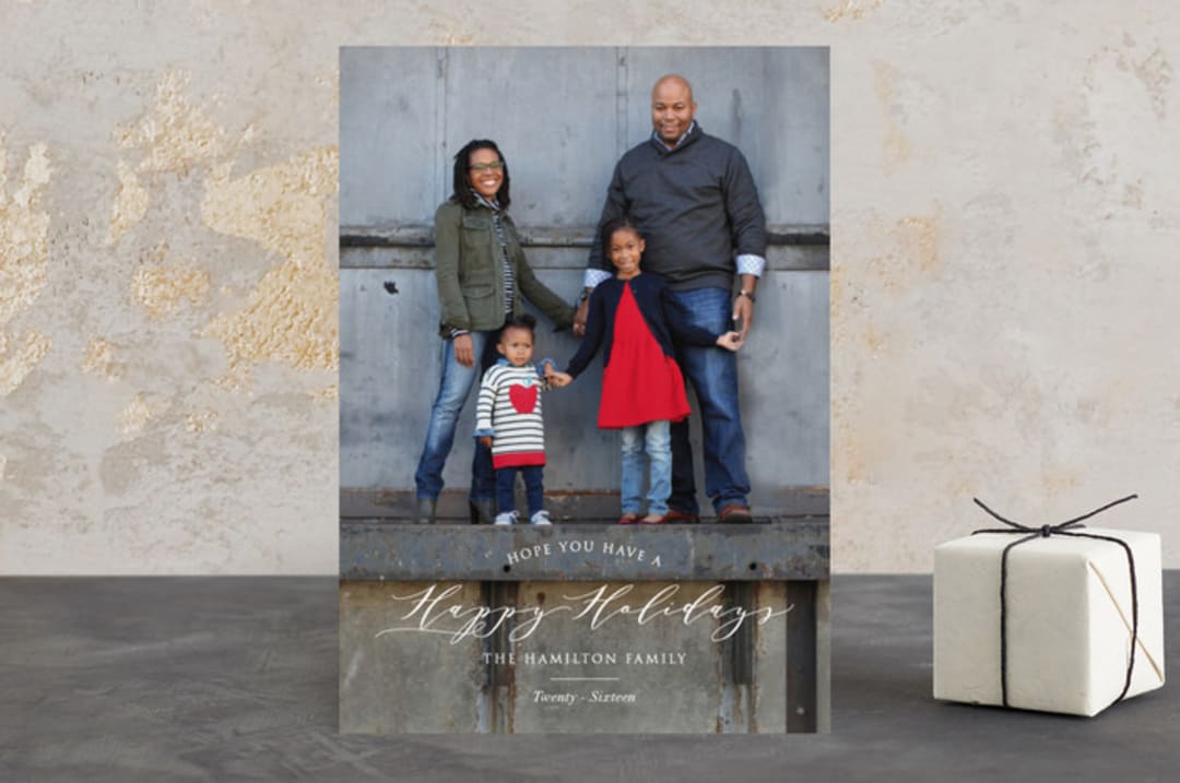 "Typographic" - Retired Holiday Cards in Cloud by Erin Deegan - Front