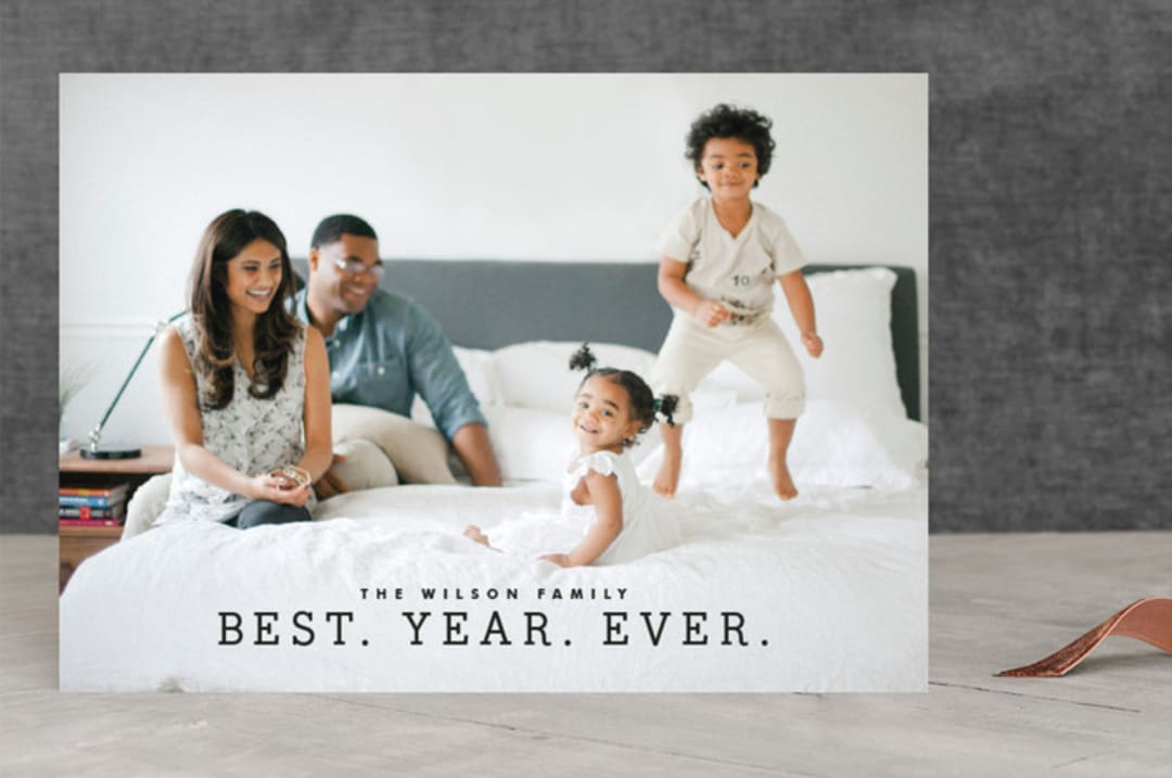 "Best Year Ever" - Retired Holiday Cards in Midnight by Melissa Kelman - Front