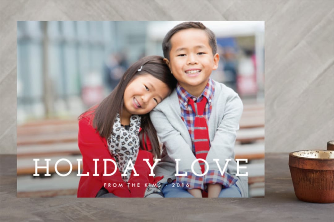 "Share the Love" - Retired Holiday Cards in Snow by Natalie Nakai - Front