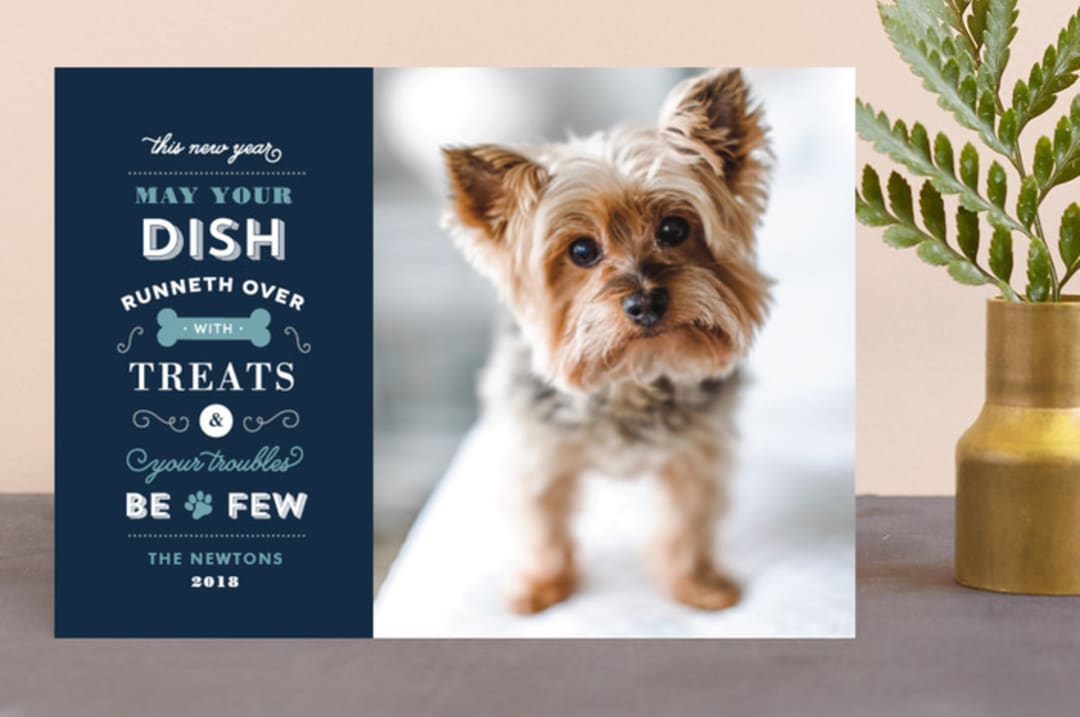 "Four Legged Friend" - Retired Holiday Cards in Boysenberry by Sandra Picco Design - Front