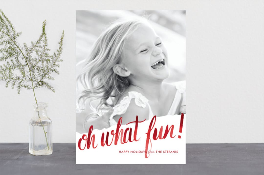 "Oh What Water Color" - Retired Holiday Cards in Cardinal by Ashley Ottinger - Front