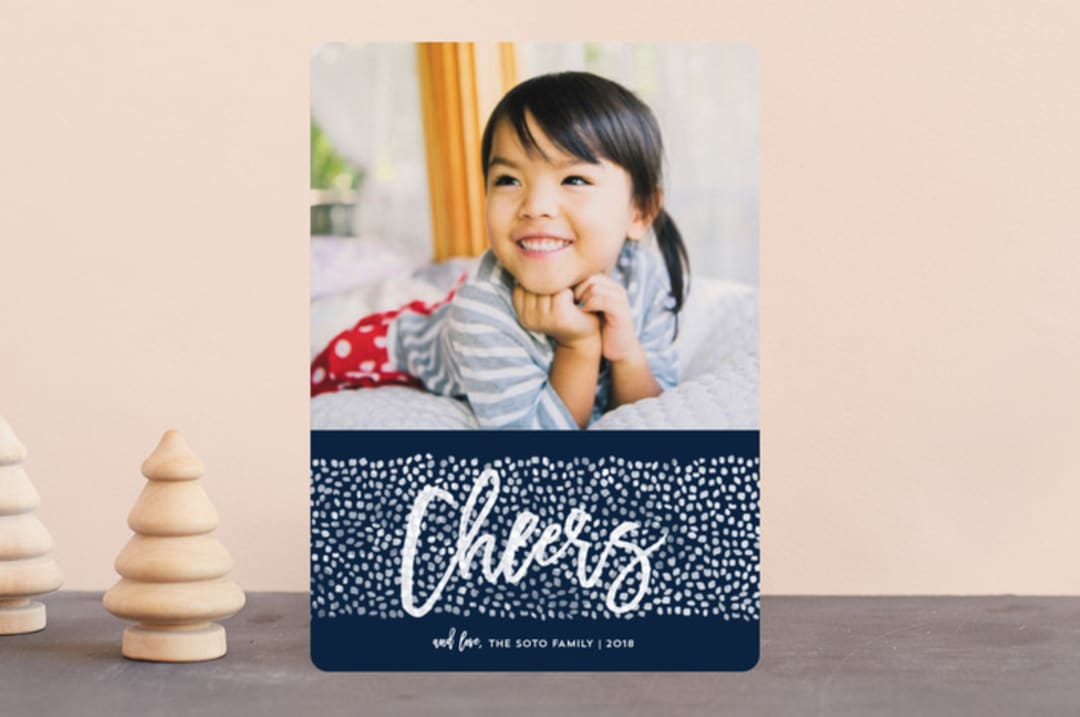 "Peace Dots" - Retired Holiday Cards in Navy by Kerry Doyle - Front