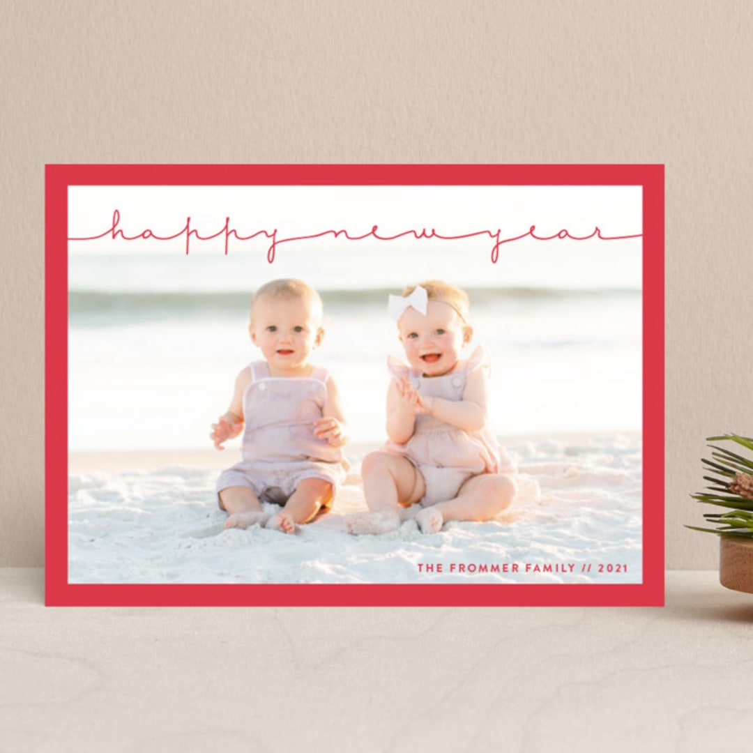"Refined Simplicity" - Retired Holiday Cards in Pomegranate by Liz Conley - Front