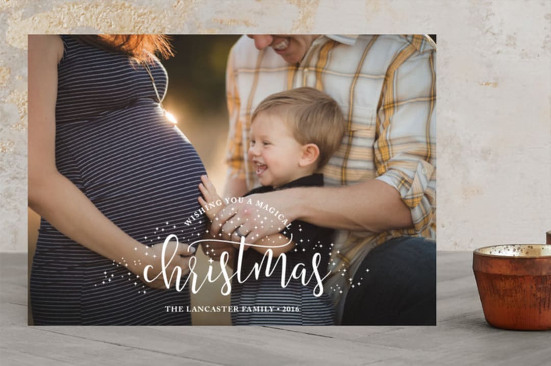 "Wishing You a Magical Christmas" - Retired Holiday Cards in Snow by Laura Hamm - Front