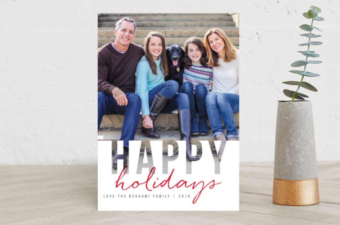 "Christmas Cutout" - Retired Holiday Cards in Poinsettia by Amanda Sager - Front