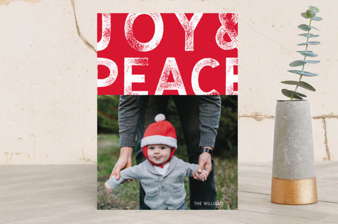 "Say it Loud" - Retired Holiday Cards in Rudolph  Red by chica design - Front