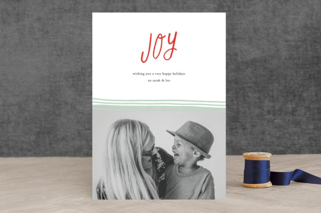 "sketched joy" - Retired Holiday Cards in Poppy by June Letters Studio - Front