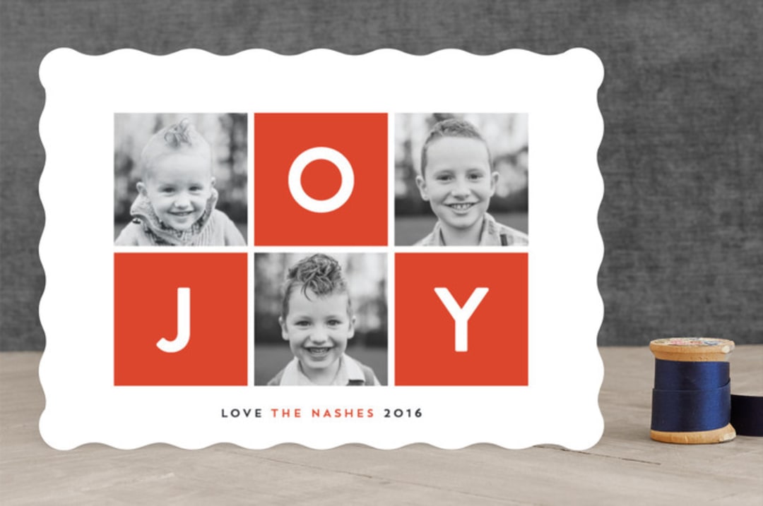 "Vibrant Joy" - Retired Holiday Cards in Candied Apple by Lisa Cersovsky - Front