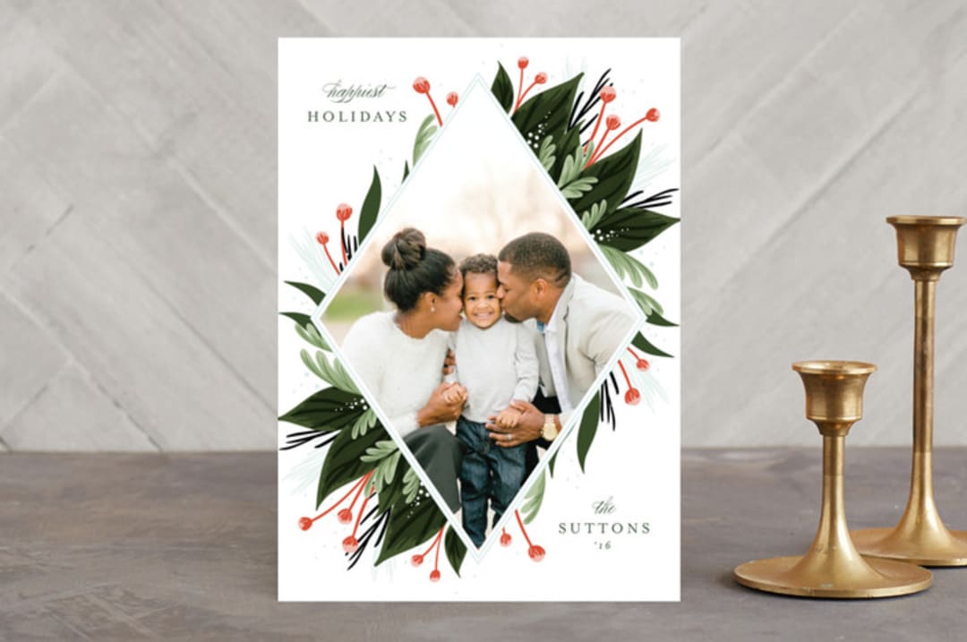 "freshly framed" - Retired Holiday Cards in evergreen by Angela Marzuki - Front