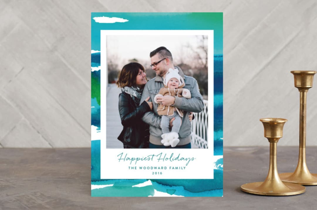 "Washed to Shore" - Retired Holiday Cards in Indigo by Erin Niehenke - Front