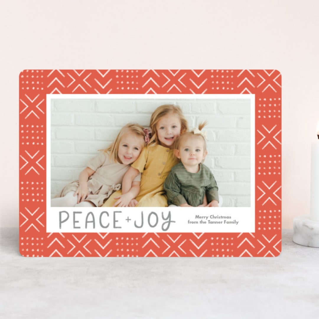 "Peaceful Pattern" - Retired Holiday Cards in Tangerine by Something Noir - Front