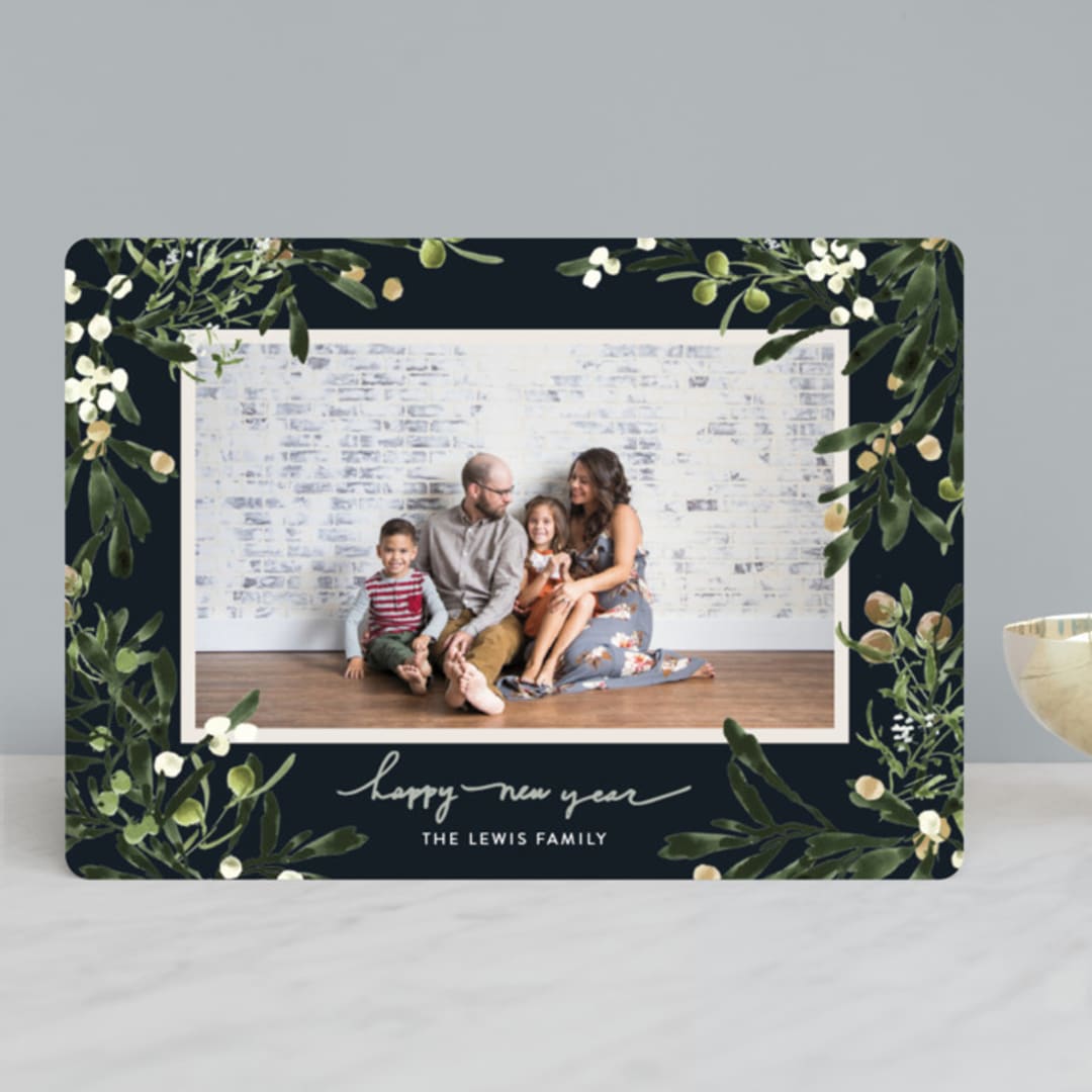 "Winter Floral Garden" - Retired Holiday Cards in Spruce by Kelly Ventura - Front