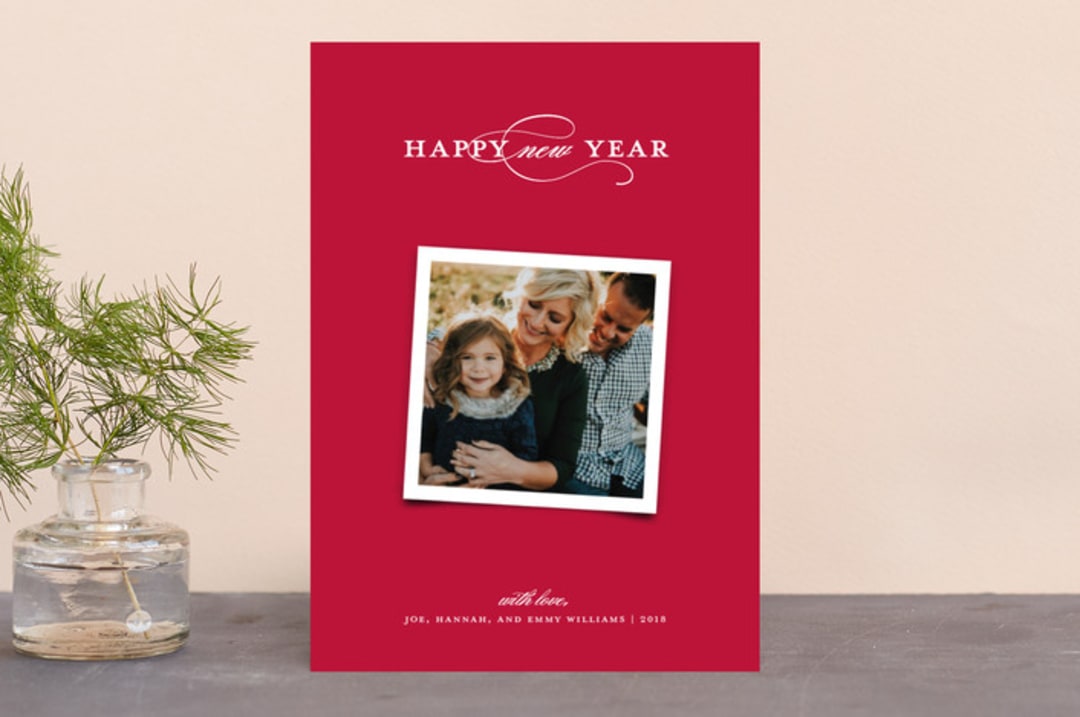 "Elegant Trio" - Retired Holiday Cards in Cranberry by Kerry Doyle - Front