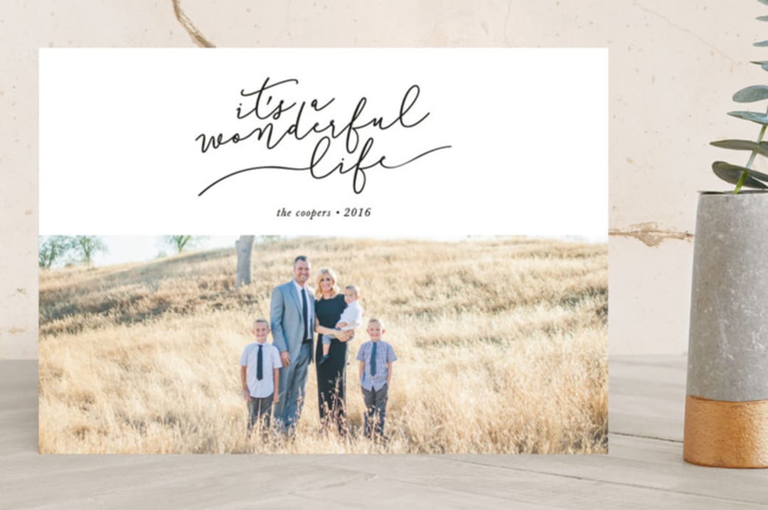 "It's A Wonderful Life Script" - Retired Holiday Cards in Midnight by Christine Taylor - Front