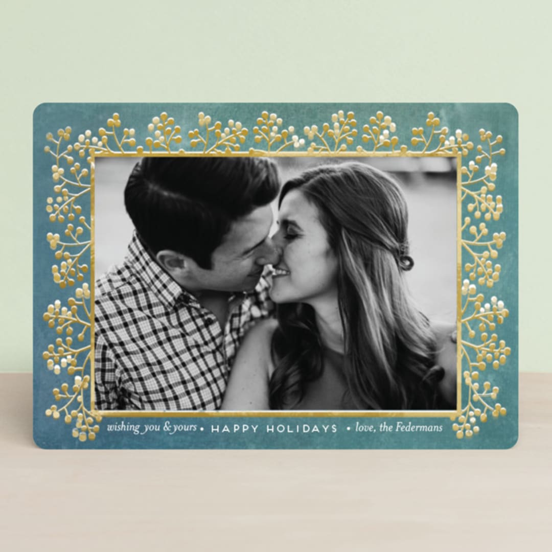 "winterberry filigree" - Retired Holiday Cards in Peacock by silverscreen studio - Front