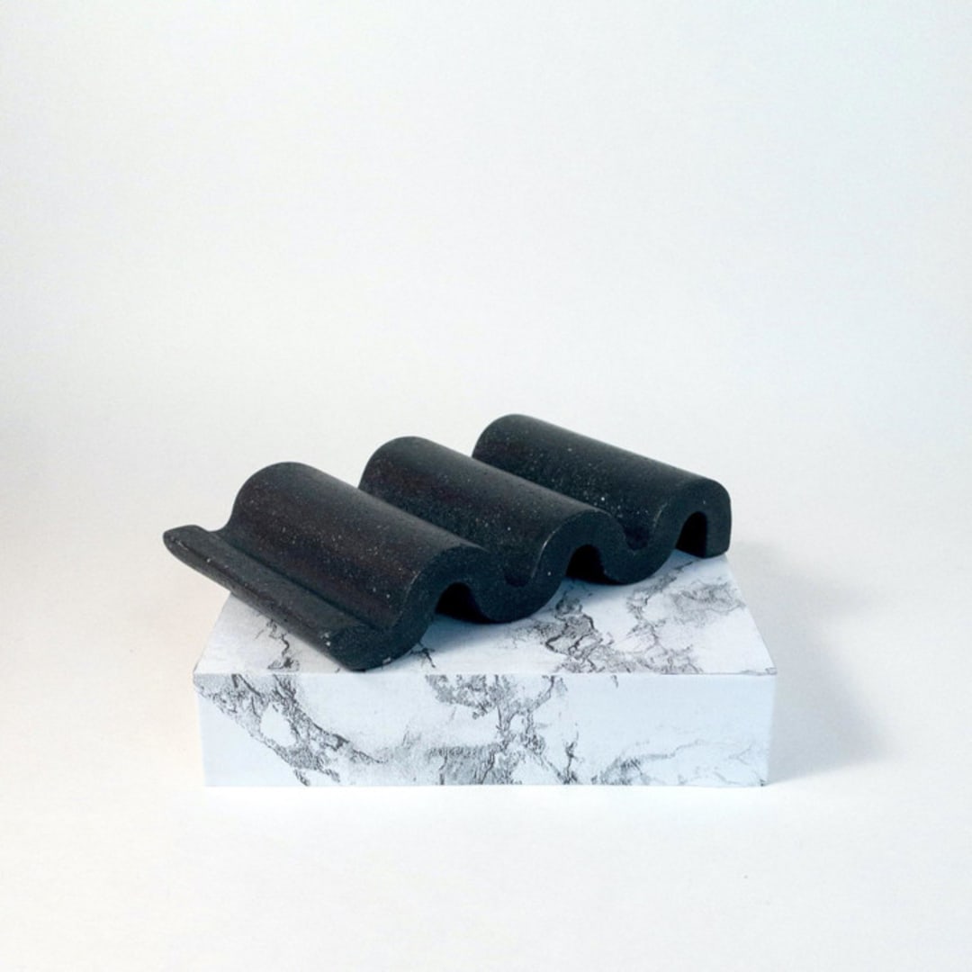 "Black Wavy Soap Dish" - Soap Dish in orange by Cassandra Kellam
