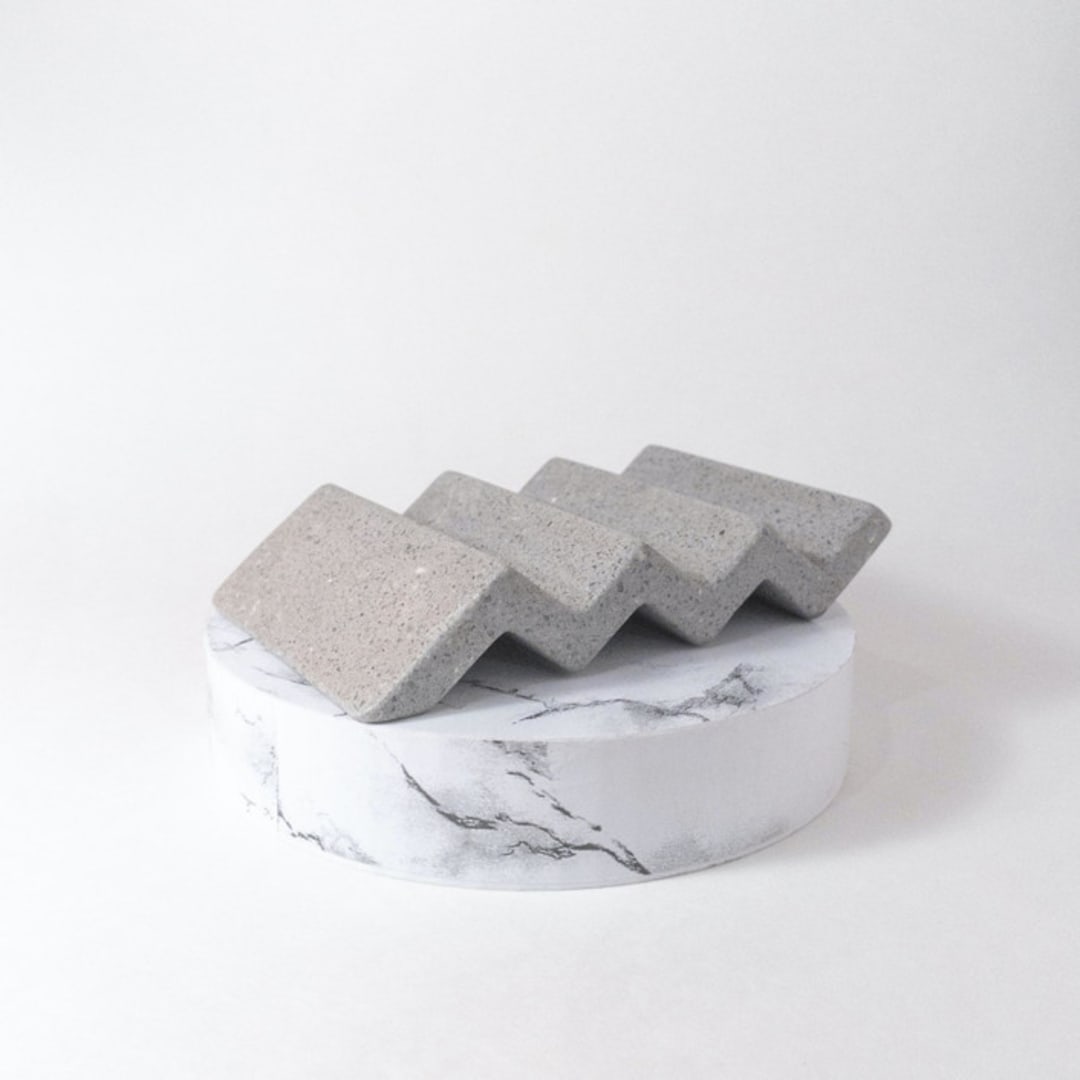 "Grey Zig Zag Soap Dish" - Soap Dish in gray by Cassandra Kellam