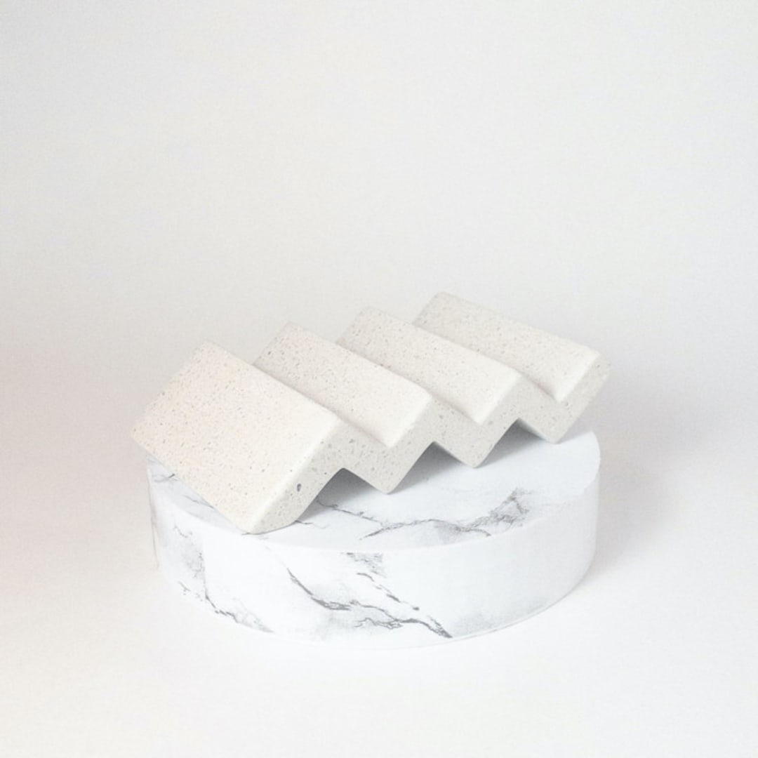 "White Zig Zag Soap Dish" - Soap Dish in green by Cassandra Kellam